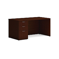 HON Mod Single Pedestal Desk Bundle, 60" x 30" x 29", Traditional Mahogany (MOD011)