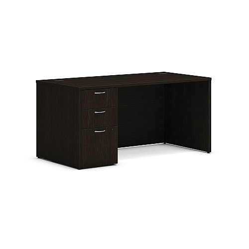 HON Mod Single Pedestal Desk Bundle, 60" x 30" x 29", Java Oak (MOD015)