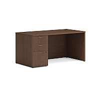 HON Mod Single Pedestal Desk Bundle, 60" x 30" x 29", Sepia Walnut (MOD013)