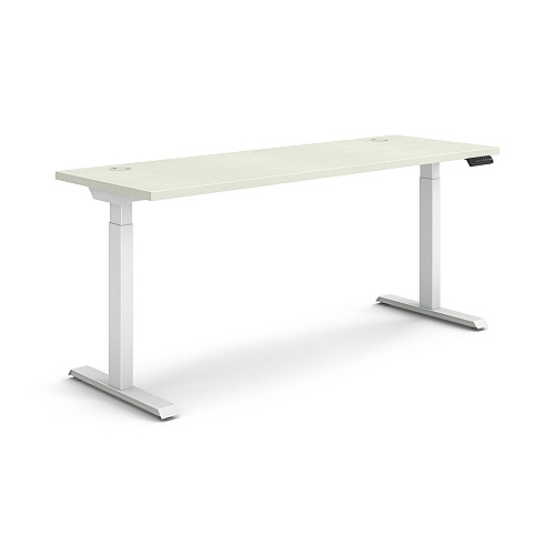 HON Coordinate Height Adjustable Desk Bundle 2-Stage, 70" x 22" x 27.75" to 47", Silver Mesh/Designer White (HAT2SMDW2270)