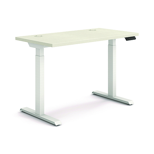 HON Coordinate Height Adjustable Desk Bundle 2-Stage, 46" x 22" x 27.75" to 47", Silver Mesh/Designer White (HAT2SMDW2246)