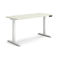 HON Coordinate Height Adjustable Desk Bundle 2-Stage, 58" x 22" x 27.75" to 47", Silver Mesh/Designer White (HAT2SMDW2258)