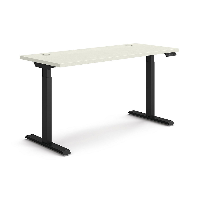 HON Coordinate Height Adjustable Desk Bundle 2-Stage, 58" x 22" x 27.75" to 47", Silver MeshBlack (HAT2SMBK2258)
