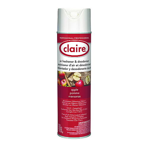 Claire Aerosol Air Freshener and Deodorizer, Apple, 10 oz Aerosol Spray, 12/Carton (161)