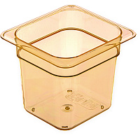 Carlisle StorPlus High Heat Food Pan, 2.5 qt, 6.38 x 6.75 x 6, Amber, Plastic (3088513)