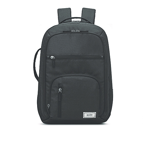 SOLO Grand Travel Recycled TSA Backpack, Fits Devices Up to 17.3", 12.25 x 6.5 x 18.63, Dark Gray (UBN7804)