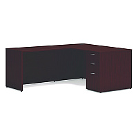 HON Mod L-Station Single Pedestal Desk Bundle, 60