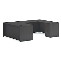 HON Mod U-Station Bundle, 66" x 96" x 29", Slate Teak (MOD077)