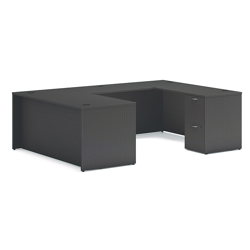 HON Mod U-Station Bundle, 66" x 96" x 29", Slate Teak (MOD077)