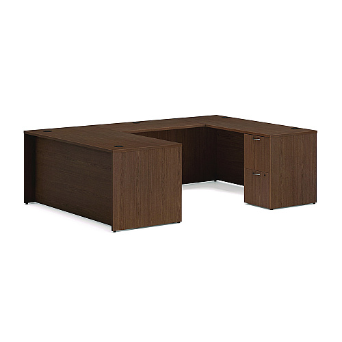 HON Mod U-Station Bundle, 66" x 96" x 29", Sepia Walnut (MOD079)