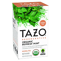 Tazo Tea Bags, Organic Refresh Mint, 16/Box, 6 Boxes/Carton (00350)