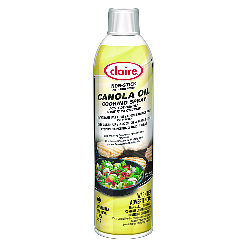 Claire Canola Oil Cooking Spray, 17 oz Aerosol Spray Can, 6/Carton (8276)