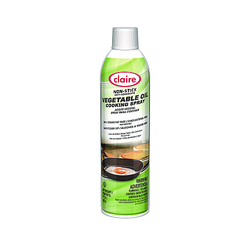 Claire Vegetable Oil Cooking Spray, 17 oz Aerosol Spray Can, 6/Carton (829)