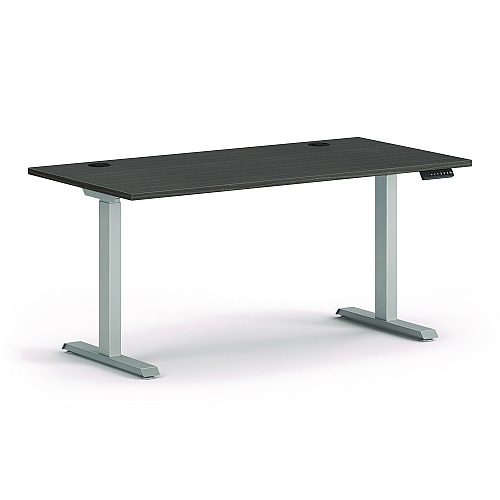 HON Mod Height Adjustable Desk Bundle, 60" x 30" x 27.5" to 46.75", Slate Teak/Silver (MOD052)
