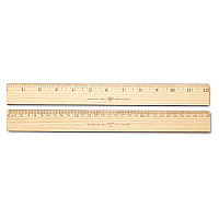 Westcott Wood Ruler, Metric and 1/16