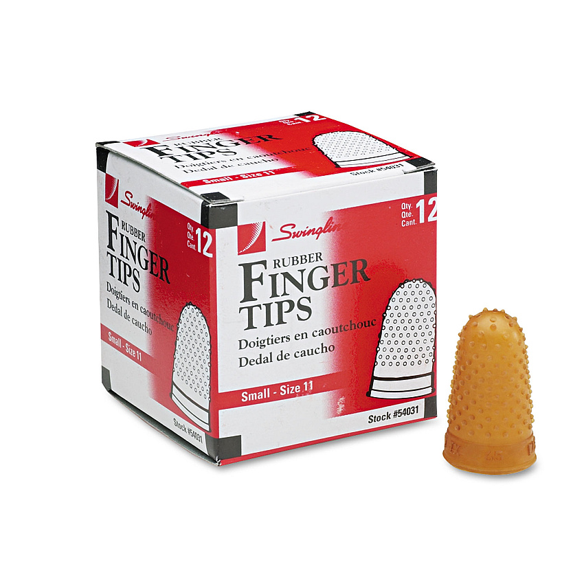 Swingline Rubber Finger Tips, 11 (Small), Amber, Dozen Rubber Finger Tips, 11 (Small), Amber, Dozen (54031)