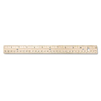 Westcott Three-Hole Punched Wood Ruler English and Metric With Metal Edge, 12