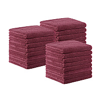 Terry Microfiber Salon Towel 16x27 Burgundy - Case Of 144 (M915109BU-CS)