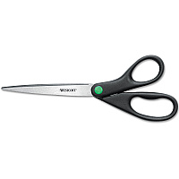 Westcott KleenEarth Scissors, 9" Long, 3.75" Cut Length, Straight Black Handle (13138)