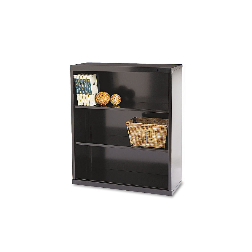 Tennsco Metal Bookcase, Three-Shelf, 34.5w x 13.5d x 40h, Black (B42BK)