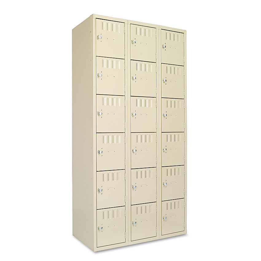 Tennsco Box Compartments, Triple Stack, 36w x 18d x 72h, Sand (BS6121812CSD)