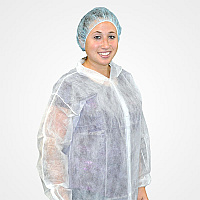 Safety Zone Polyproylene Lab Coat White Xl, Case Of 30 (M1714-XL-E/W)
