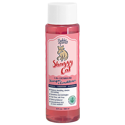 Bobbi Panter Signature Shaggy Cat Shampoo & Conditioner, Vitamin E, Jojoba Oil, And Aloe Vera - 13 Oz Bottle (BP00097)
