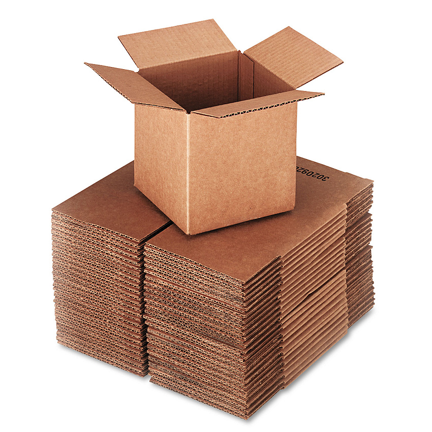 Universal Cubed Fixed-Depth Corrugated Shipping Boxes, Regular Slotted Container (RSC), Small, 6" x 6" x 6", Brown Kraft, 25/Bundle (UNV666)