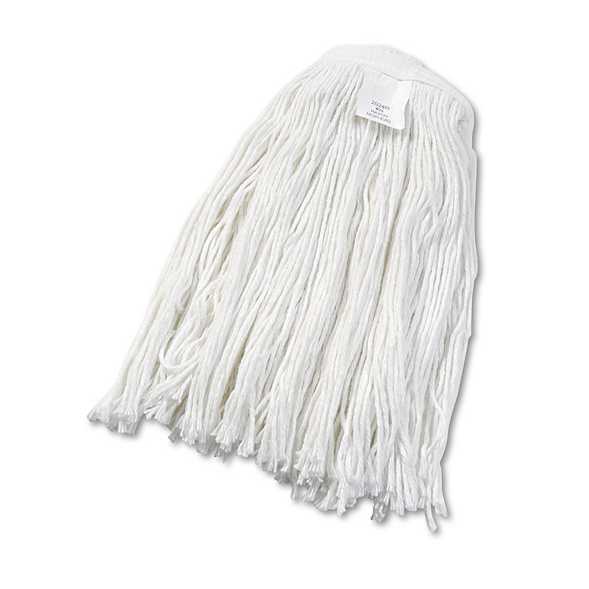 Boardwalk&reg; Cut-End Wet Mop Head, Rayon, No. 24, White (BWK2024REA)