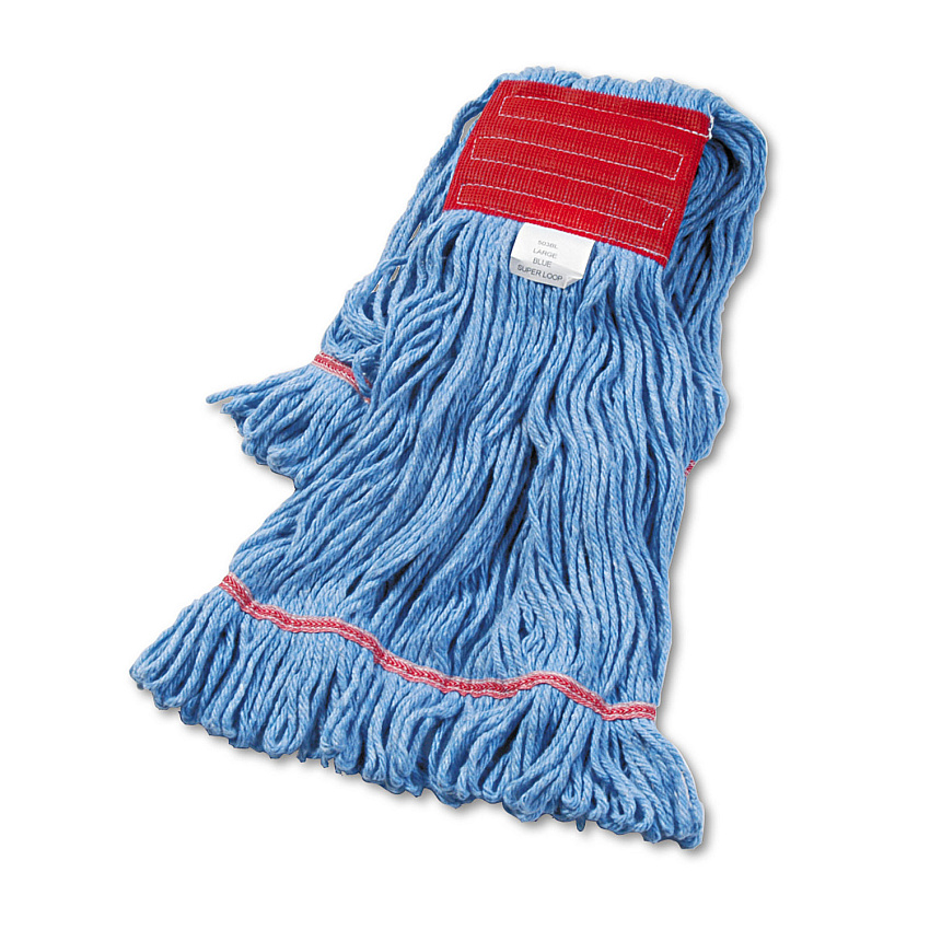 Boardwalk&reg; Super Loop Wet Mop Head, Cotton/Synthetic, Large, Blue (BWK503BLEA)