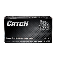 Safety Zone Nitrile Powder Free 9 Mil Pyramid Grip Gloves - Black, Lrg - Box Of 100 (GL-NT107BKFL)