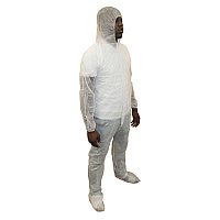 Polylite Coverall Zipper Front With Hood White 5xl, Case Of 25 (M1500-5X)