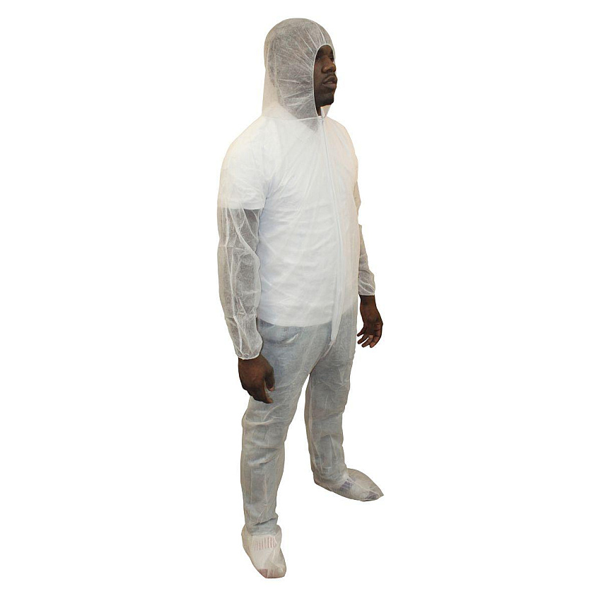 Polylite Coverall Zipper Front With Hood White 5xl, Case Of 25 (M1500-5X)