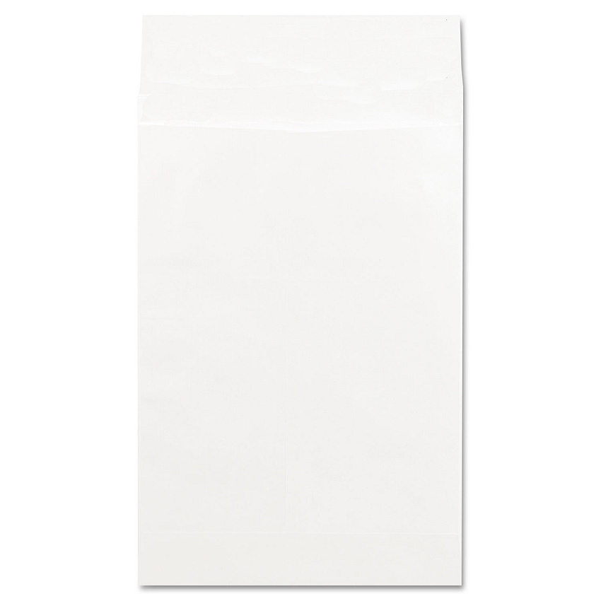 Universal Deluxe Tyvek Expansion Envelopes, Open-End, 2" Capacity, #15 1/2, Square Flap, Self-Adhesive Closure, 12 x 16, White, 100/Box (19001)