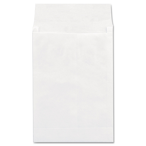Universal Deluxe Tyvek Expansion Envelopes, Open-End, 1.5" Capacity, #13 1/2, Square Flap, Self-Adhesive Closure, 10 x 13, White,100/BX (19003)