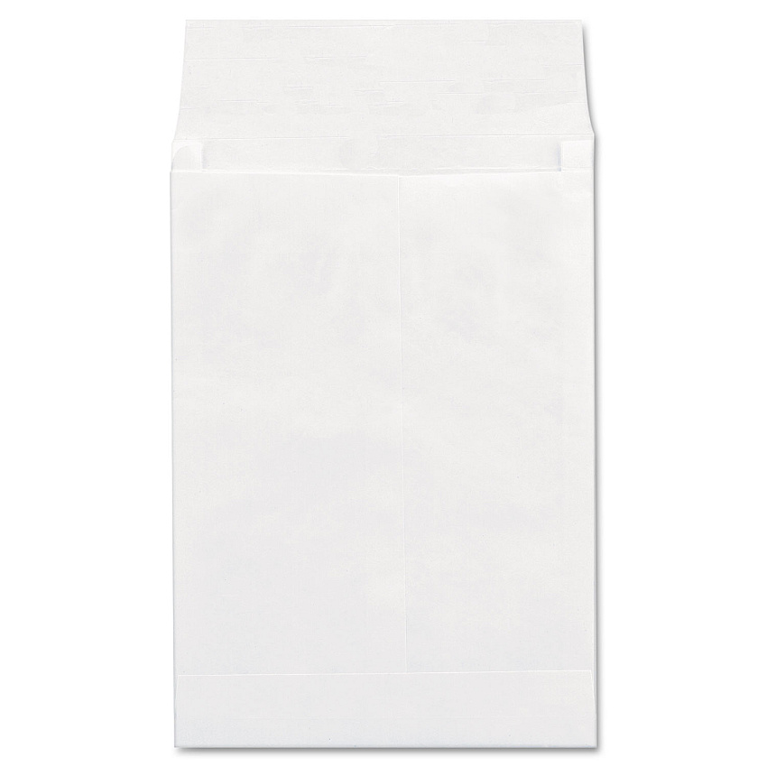 Universal Deluxe Tyvek Expansion Envelopes, Open-End, 1.5" Capacity, #13 1/2, Square Flap, Self-Adhesive Closure, 10 x 13, White,100/BX (19003)