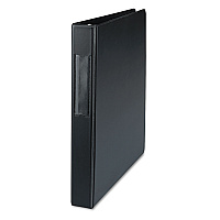 Universal Deluxe Non-View D-Ring Binder with Label Holder, 3 Rings, 1" Capacity, 11 x 8.5, Black (UNV20761)
