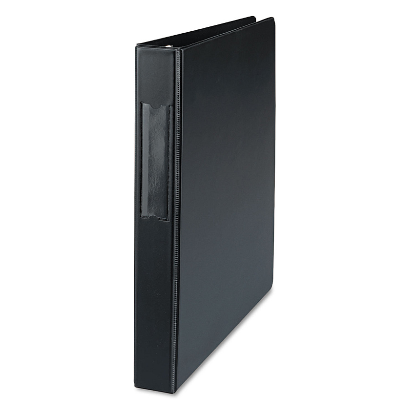Universal Deluxe Non-View D-Ring Binder with Label Holder, 3 Rings, 1" Capacity, 11 x 8.5, Black (UNV20761)