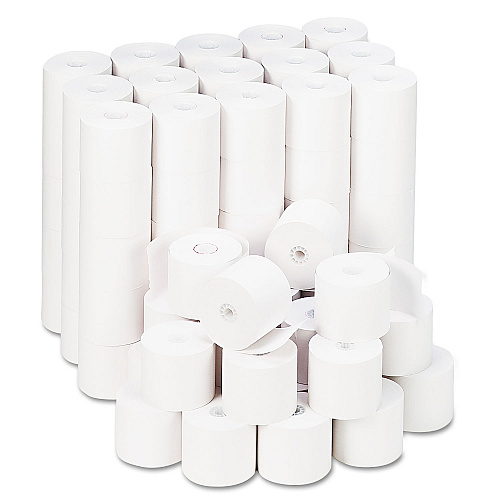 Universal Impact and Inkjet Print Bond Paper Rolls, 0.5" Core, 2.25" x 165 ft, White, 100/Carton (UNV22200)