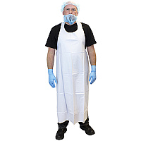 Die Cut Vinyl Apron 8 Mil 35x45 White - Pack Of 12 (ME8W-45SZ)