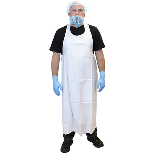 Die Cut Vinyl Apron 8 Mil 35x45 White - Pack Of 12 (ME8W-45SZ)