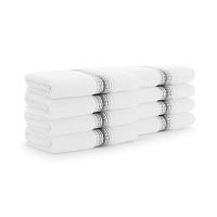Aston & Arden Turkish Striped Washcloth 13x13 Pewter - Pack Of 8 (WC-STT-1313-1.75-PTR)