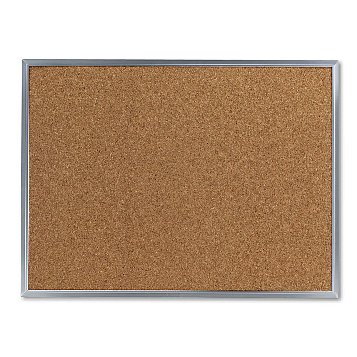 Universal Cork Bulletin Board, 24 x 18, Tan Surface, Aluminum Frame (UNV43612)