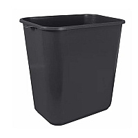Rectangular Soft-sided Plastic Wastebasket, 28 Quart, No Pinchm Design, Seamless, Durable Molded Polyethylene, Gray, Case Of 12 (7702-3)