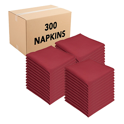 Mariposa Poly Spun Napkin 20x20 Burgundy - Case Of 300 (NAP-BUR-SPUN-CS)