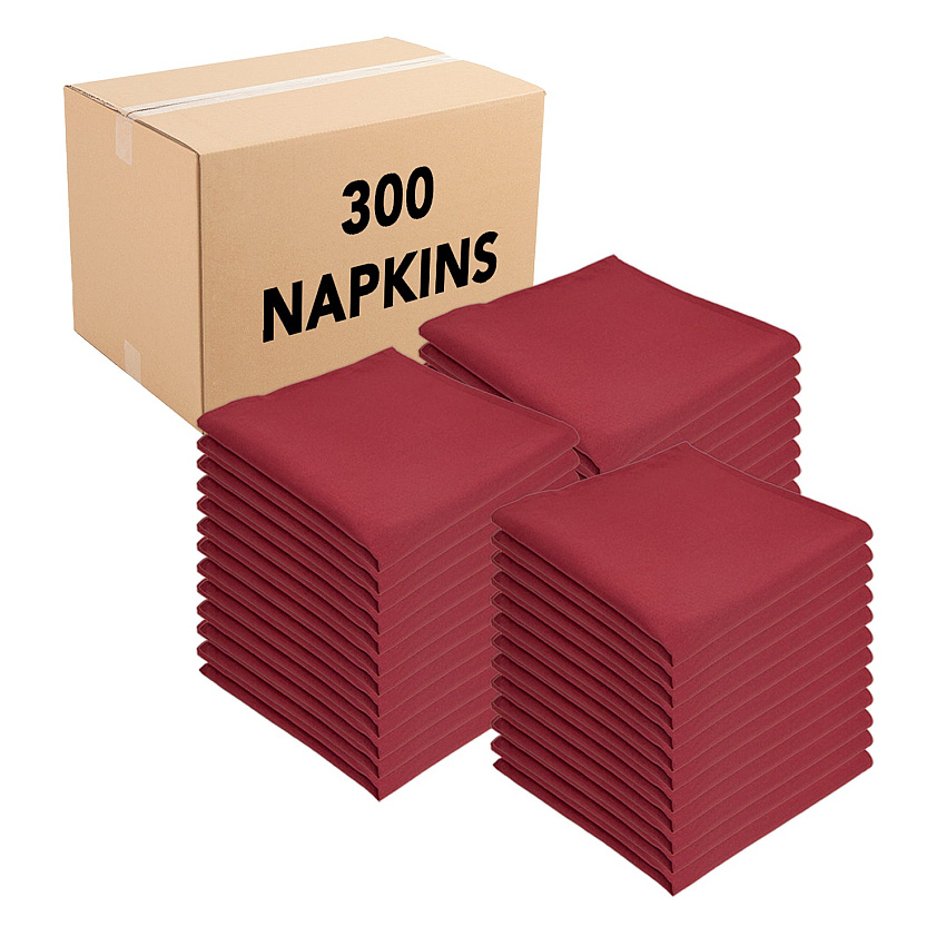 Mariposa Poly Spun Napkin 20x20 Burgundy - Case Of 300 (NAP-BUR-SPUN-CS)