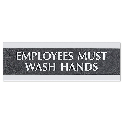 Headline Century Series Office Sign, Employees Must Wash Hands, 9 x 3 (4782)