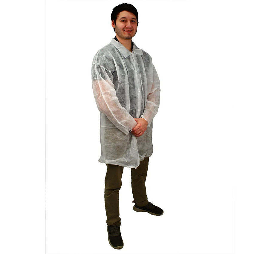 Polylite Lab Coat Long Sleeve Snap White Xl, Case Of 30 (M1710-E/W-XL)