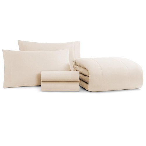 Family Essentials Bed In Bag 5pc Set - Twin - Beige - Case Of 6 (BIAB-TW-BG)
