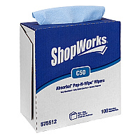Absorbal Wipers, Drc, Blue/white, 8.5"x16.75", Heavy Duty, Pop-n-wipe Interfold, 100 /bx, 9 Bxs/cs - Case Of 900 (575512)